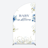 Aperturee - Aperturee Fresh Floral Bloom Boho Baby Shower Half Moon Arch Backdrop